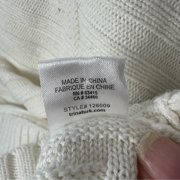 Trina Turk Women’s Short Sleeve Scoop Neck Cotton Blend Sweater S/M - Picture 4 of 7